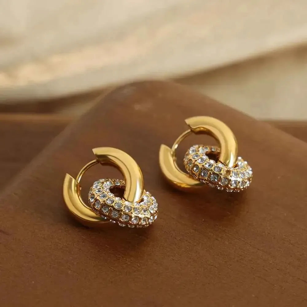 Double Hoop Glam with Zircon Sparkle