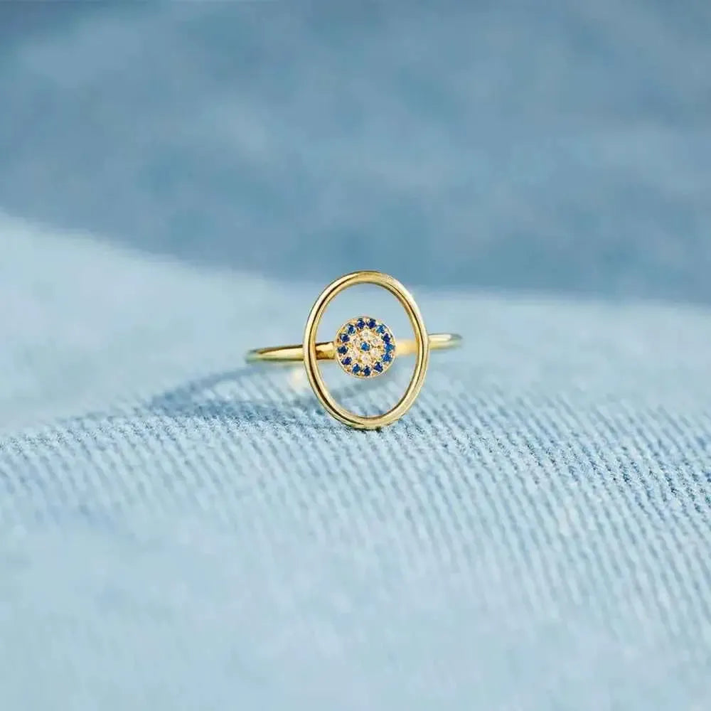 925 Silver Ring – Dainty Evil Eye Design