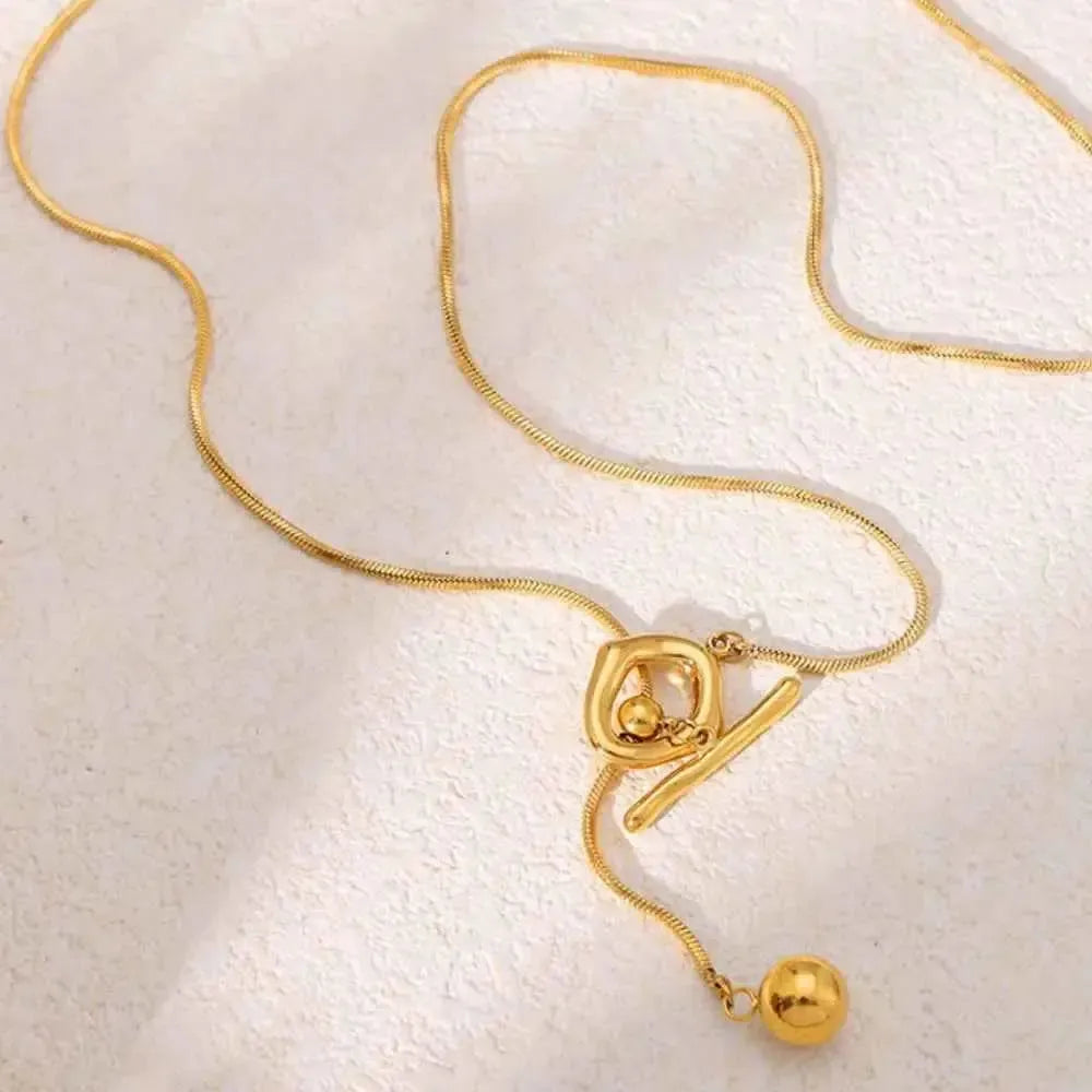 Chic Stainless Steel Bead Chain Necklace