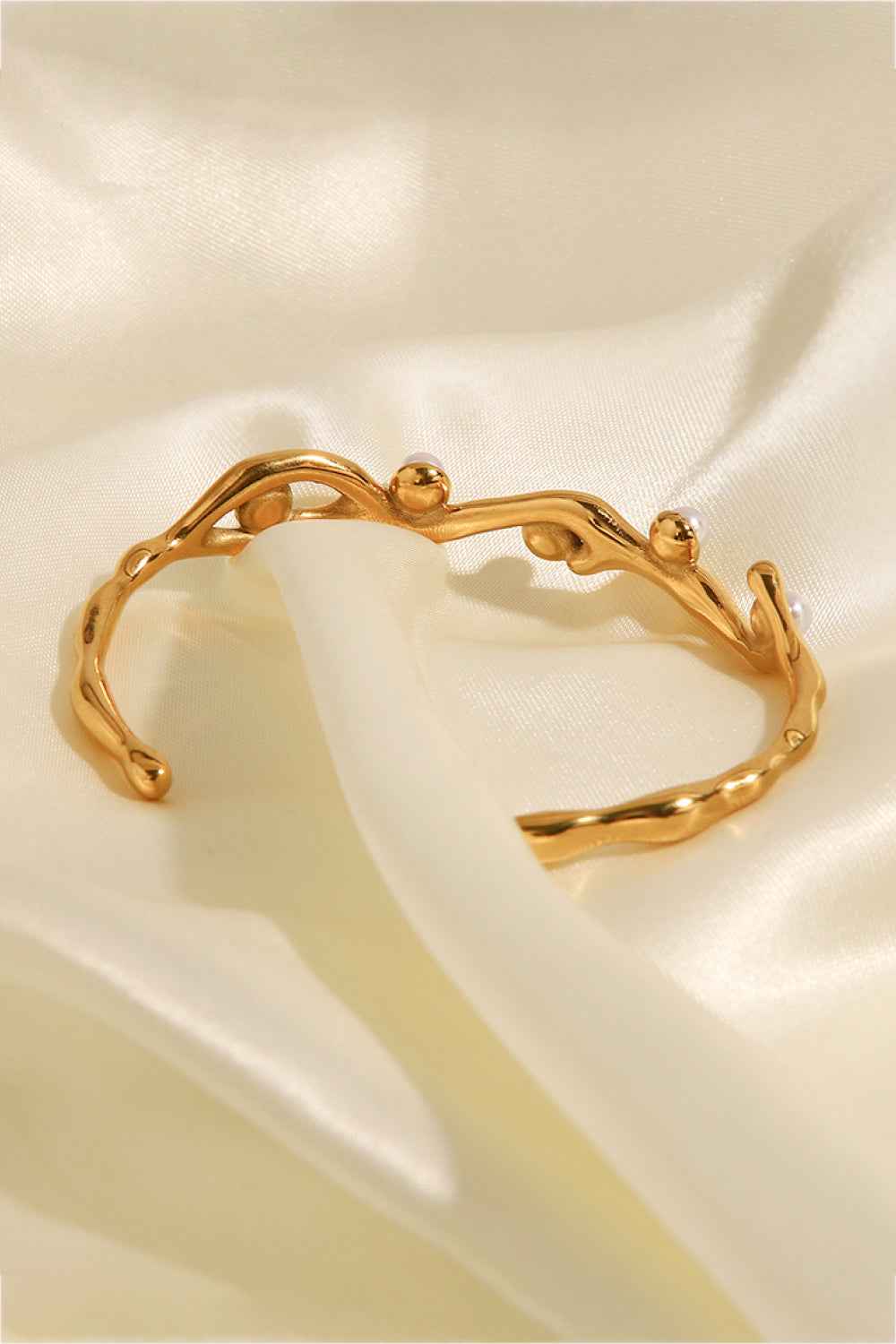 Synthetic Pearl Cuff Bangle
