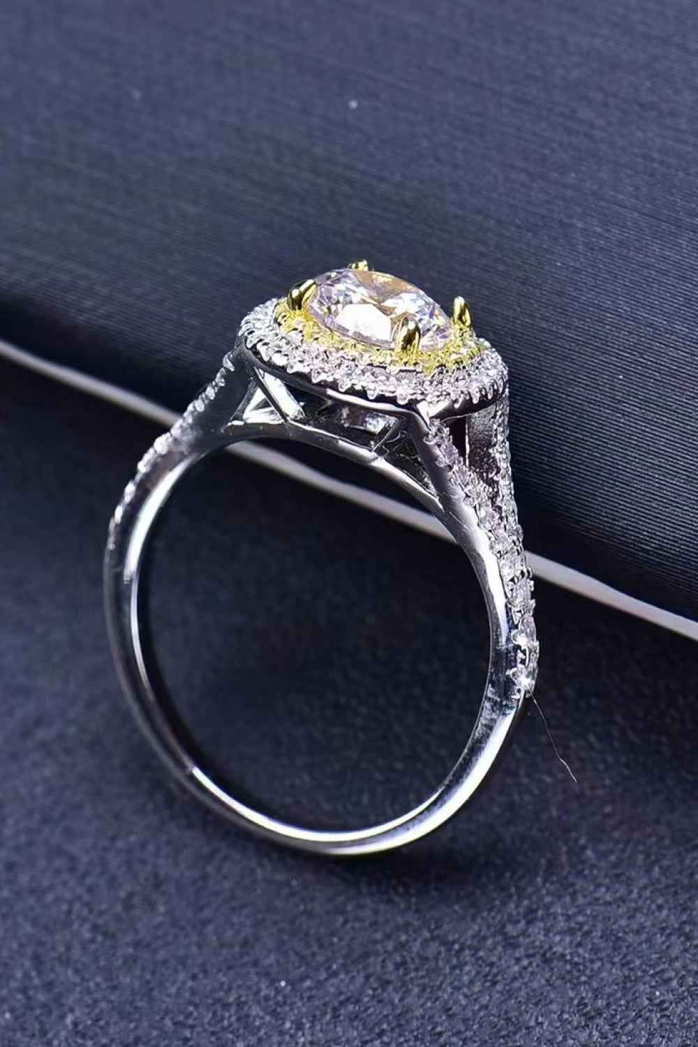 Two-Tone Moissanite Engagement Ring