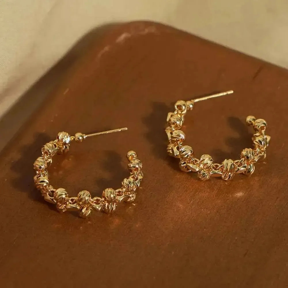 Sleek Titanium Steel C-Hoop Earrings