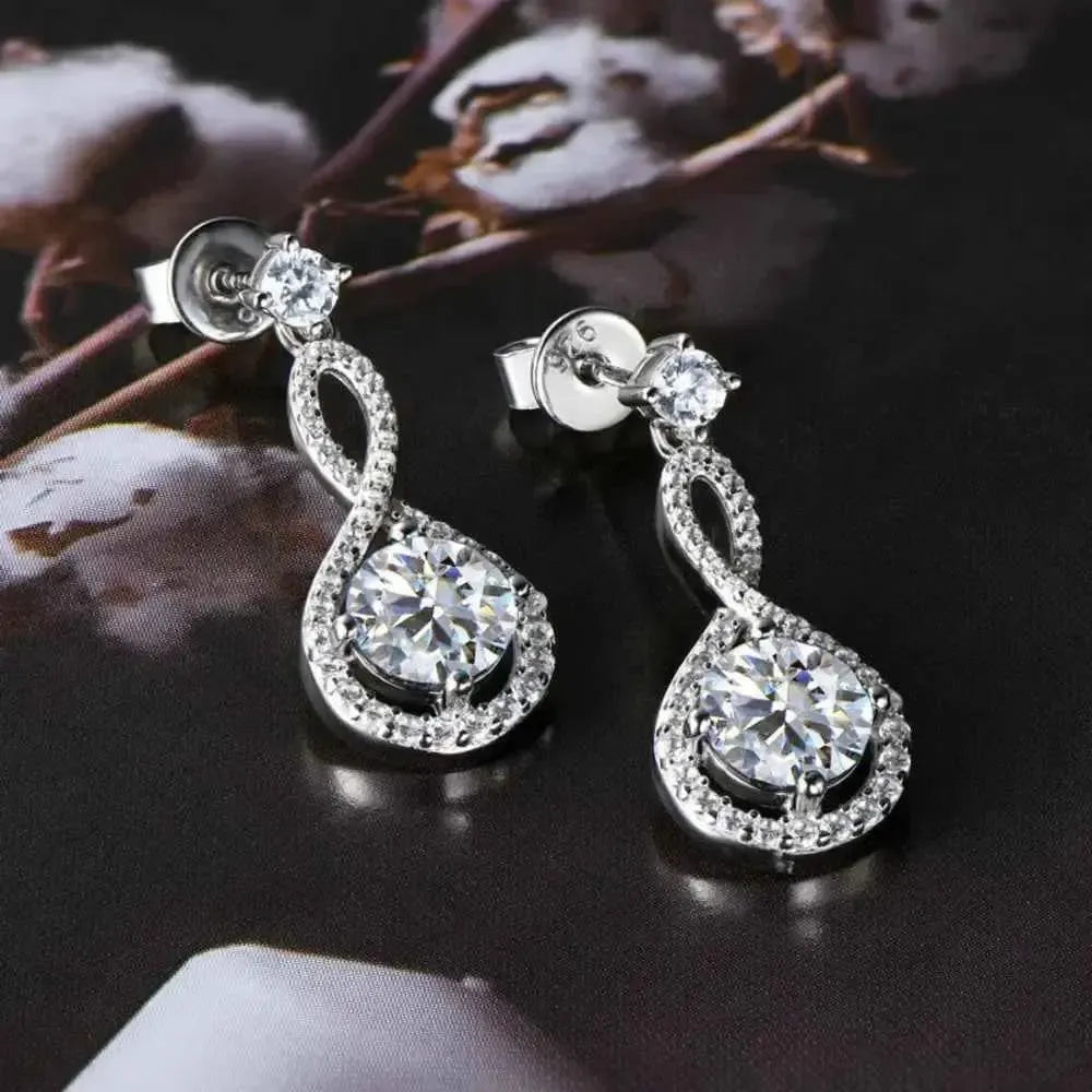 1 Carat Moissanite Silver Studs