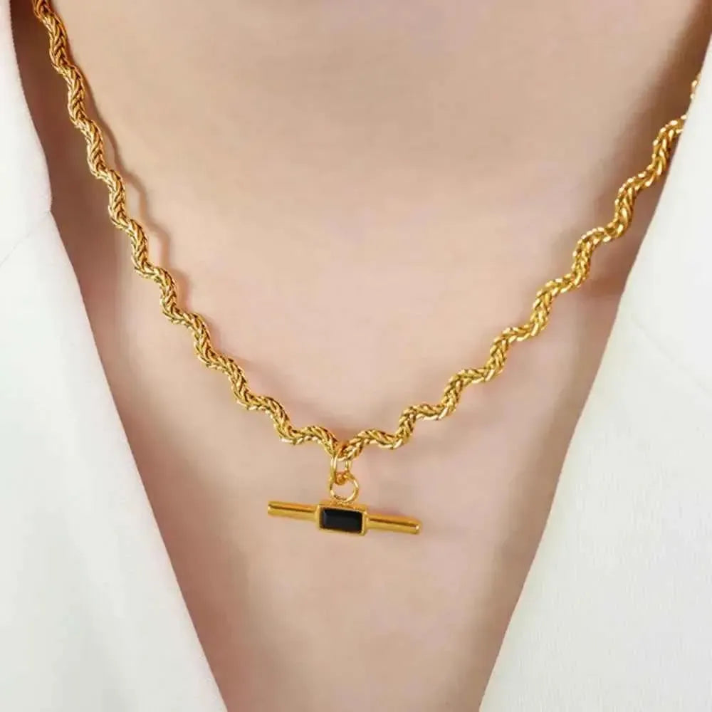 Glass Cone Pendant Necklace
