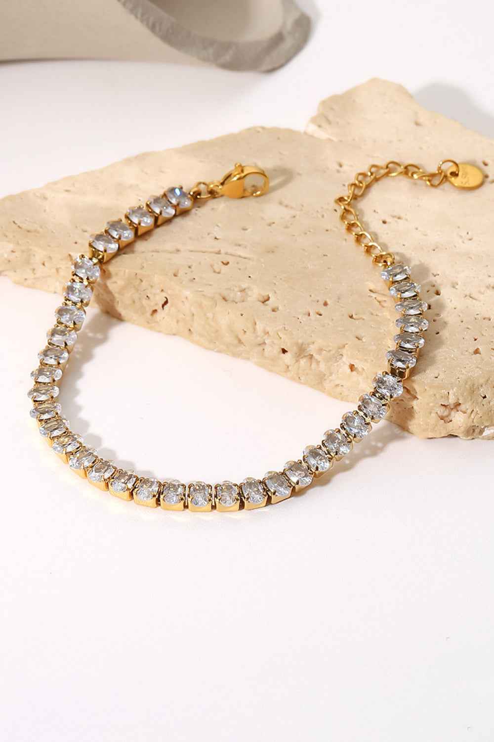 Sparkling Zircon Gold Chain Bracelet