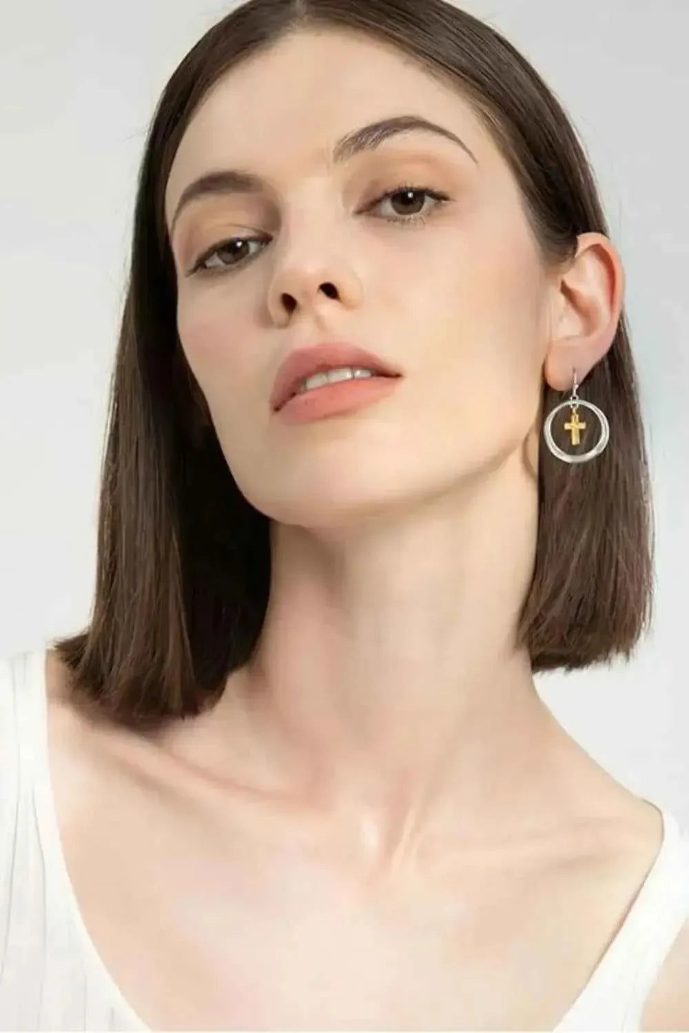Modern Cross Dangle Earrings