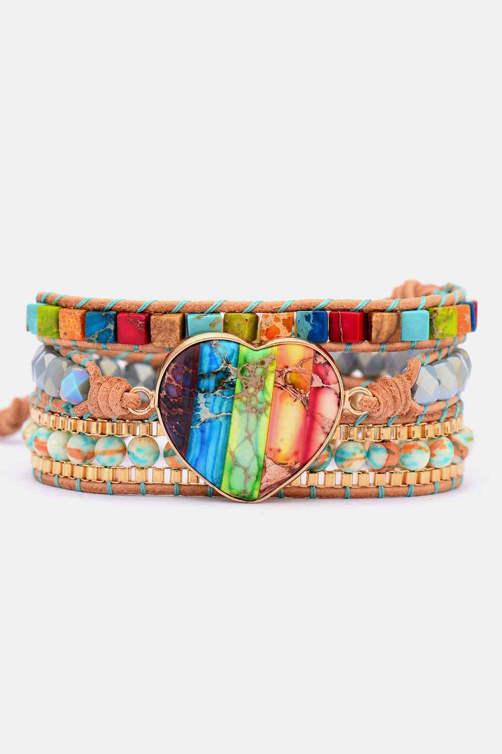 Hypoallergenic Jasper-Crystal Layered Jewelry