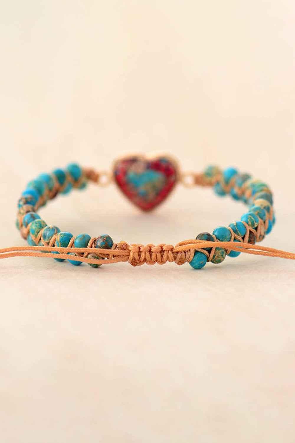 Elegant Natural Heart Stone Bracelet