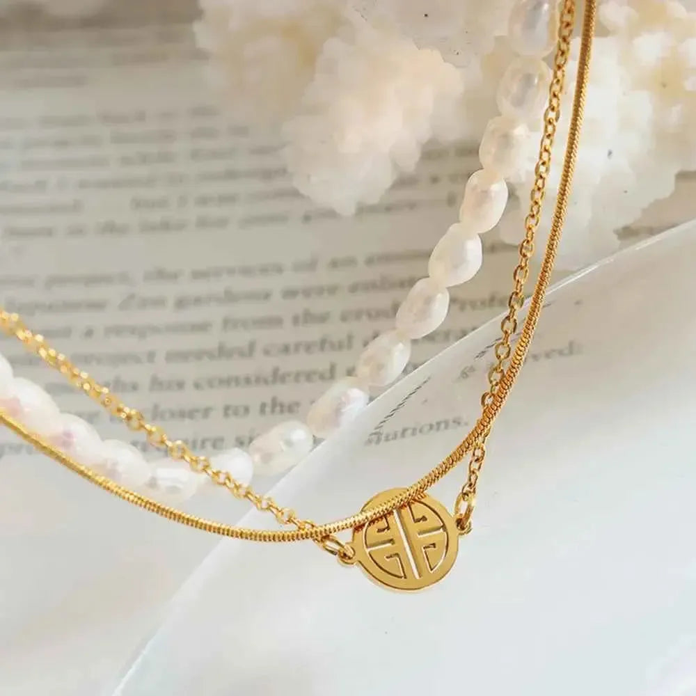 Three‑Tiered Pearl Titanium Bracelet