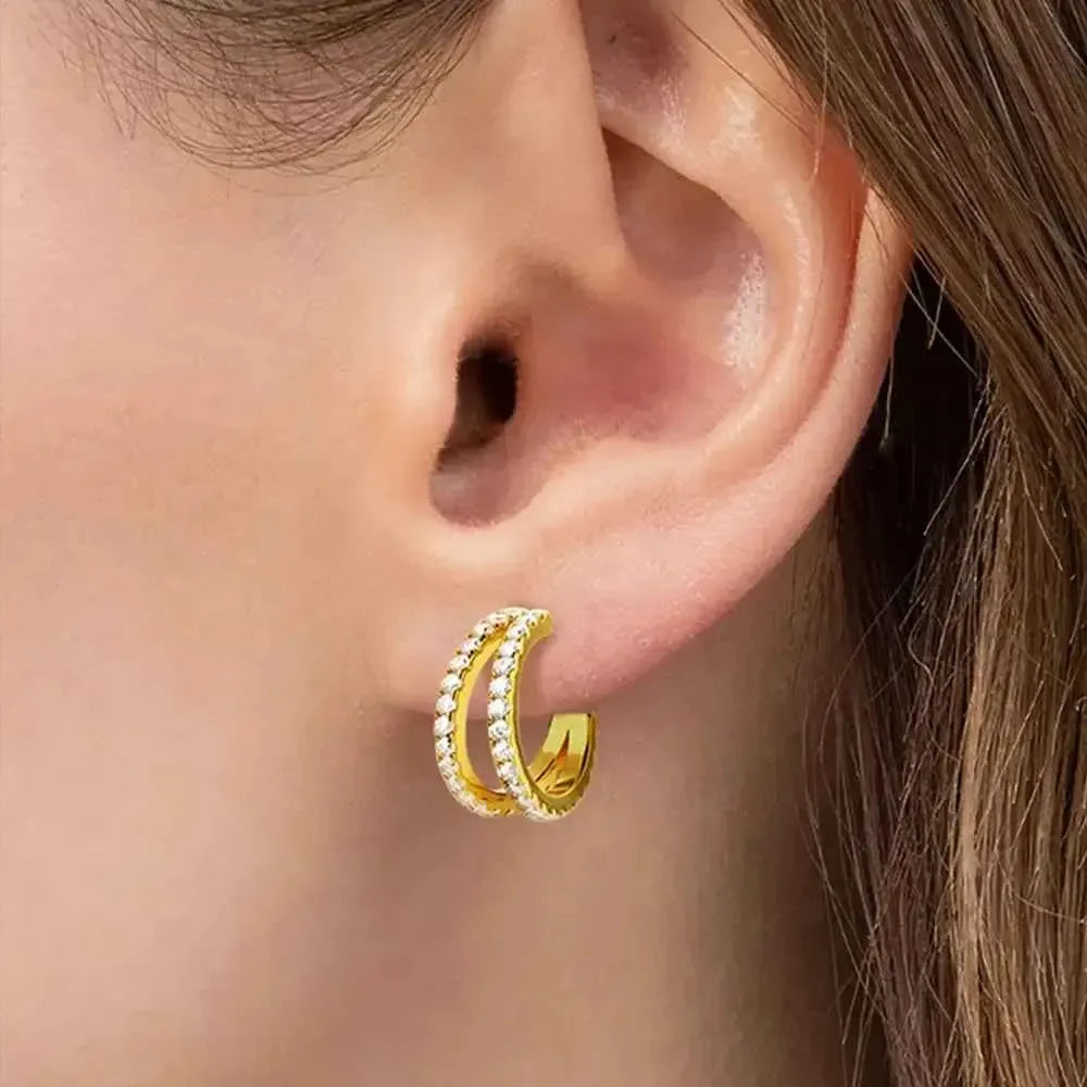 Diamond-Look Moissanite Hoop Earrings