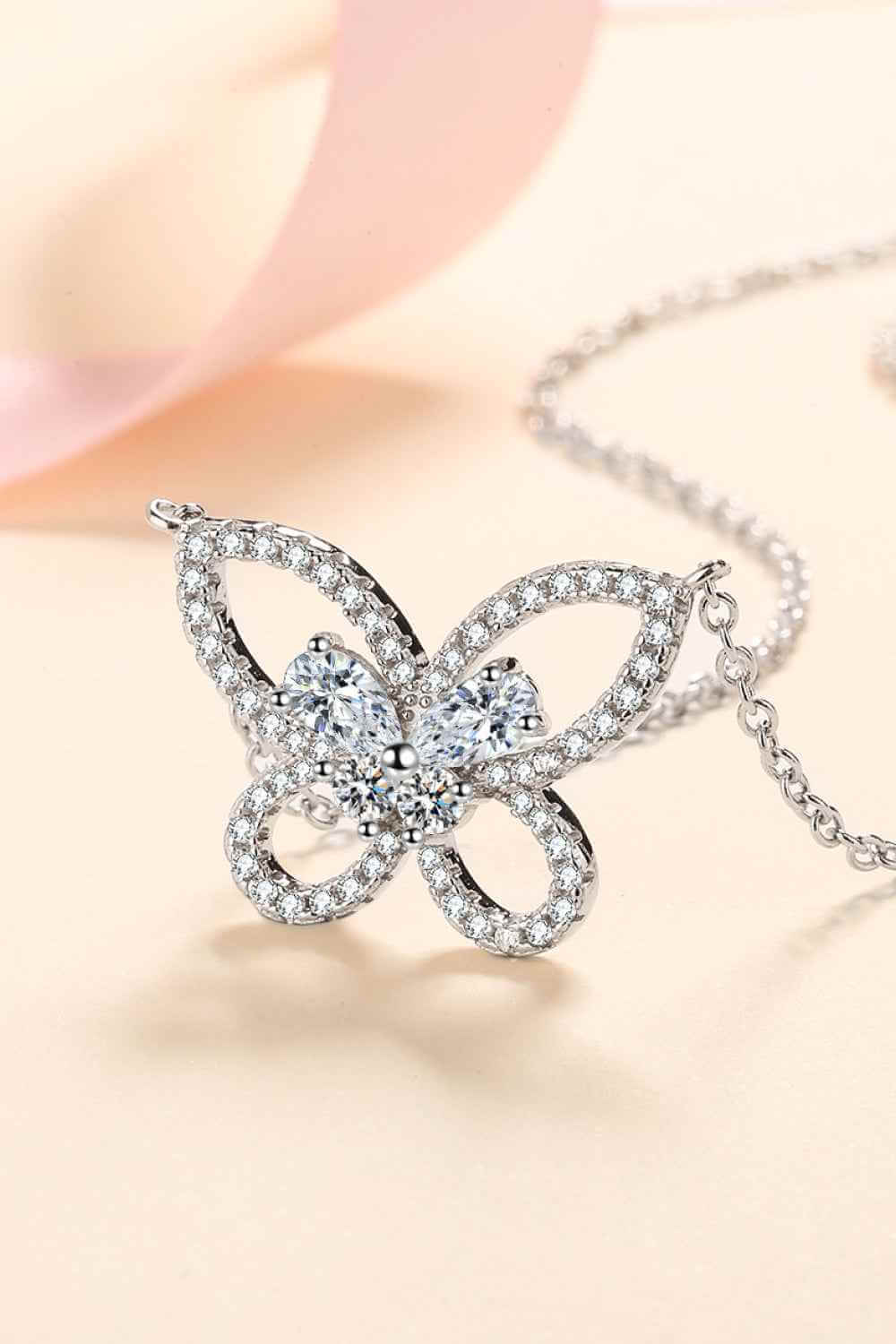 Elegant Butterfly Moissanite Necklace