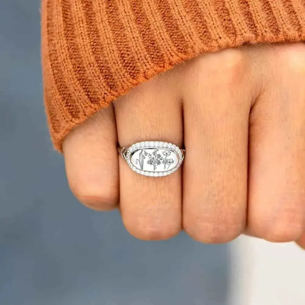 Floral Zircon Ring – Colorful & Elegant