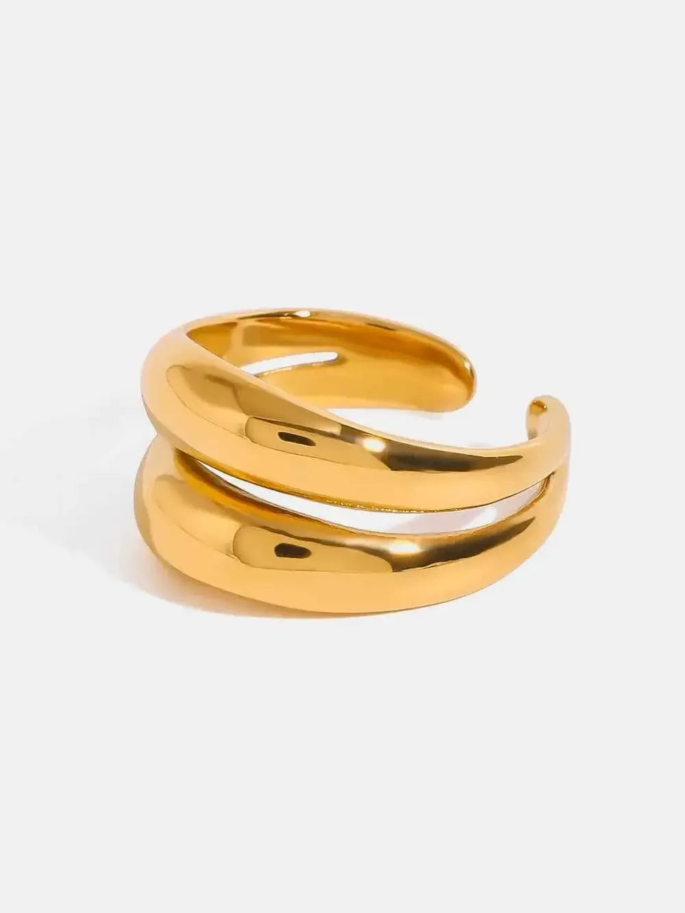 Stainless Steel Ring – Modern Layered Style