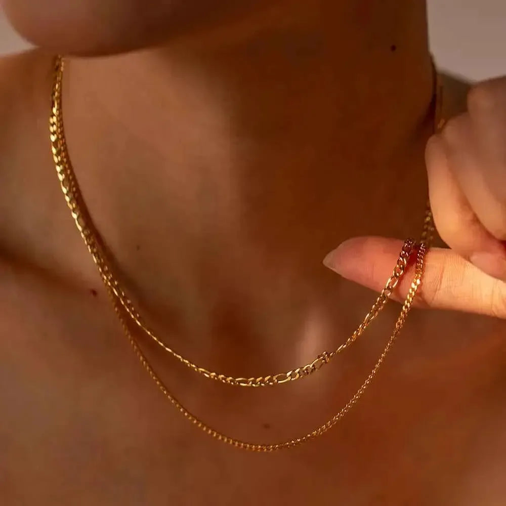 Lightweight Gold Double Layer Necklace
