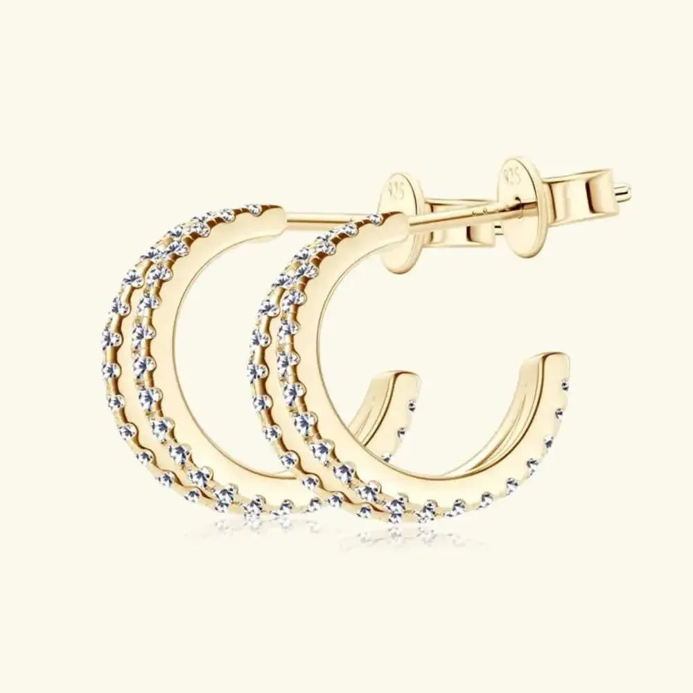 Diamond-Look Moissanite Hoop Earrings
