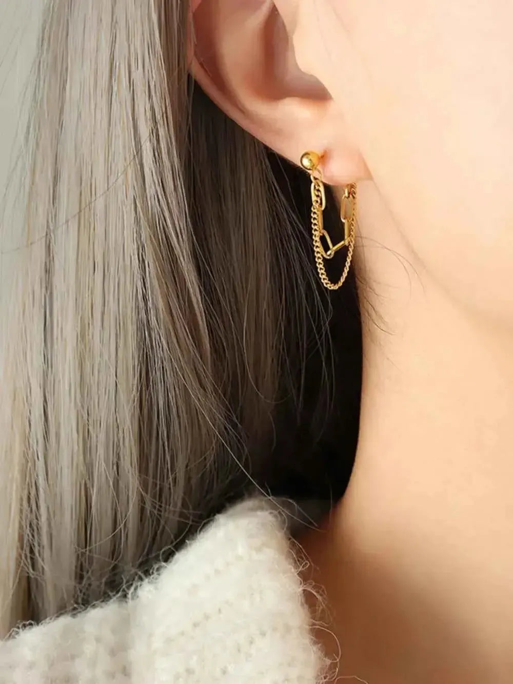 Bold Double Chain Statement Earrings