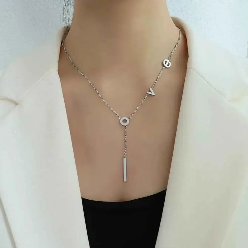 LOVE - Elegant Letter Charm Necklace