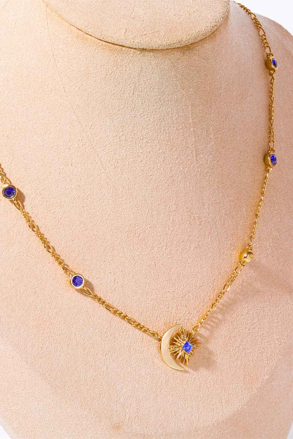 Modern Moon Star Zircon Pendant