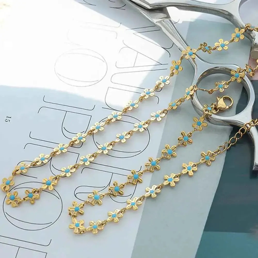 Titanium Drip-Oil Flower Bracelet