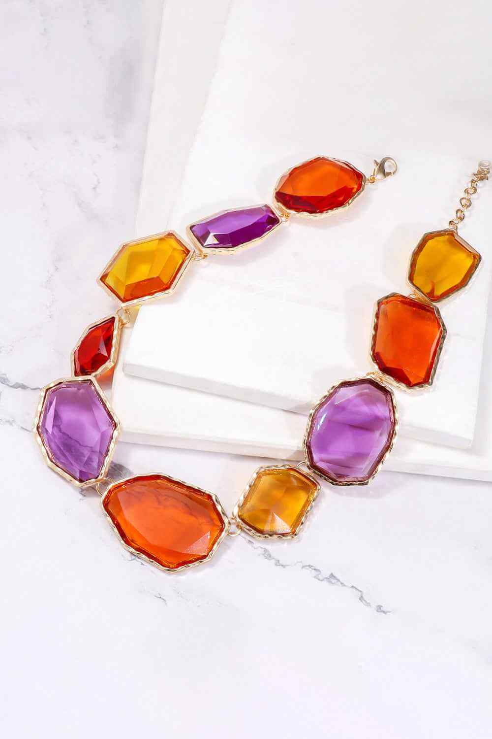Geometric Resin Frame Necklace