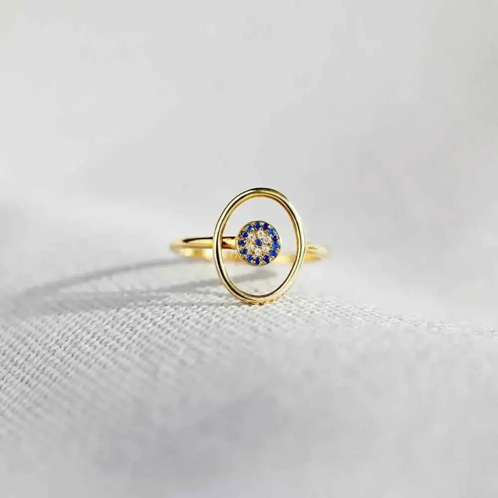 925 Silver Ring – Dainty Evil Eye Design