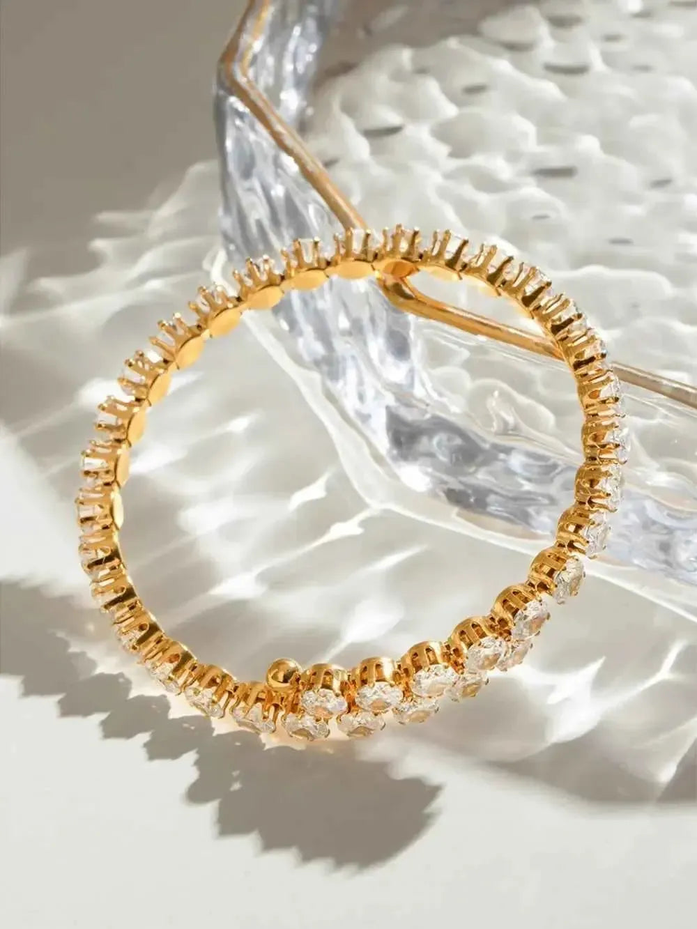 Dainty Zircon Accent Gold Bracelet