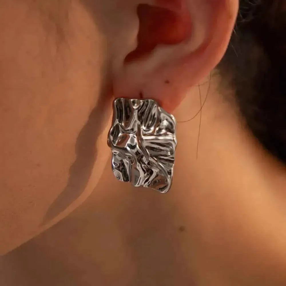 Geometric Gold-Plated Statement Earrings