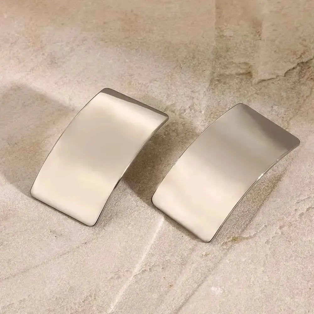 Sleek Rectangle Stainless Earrings