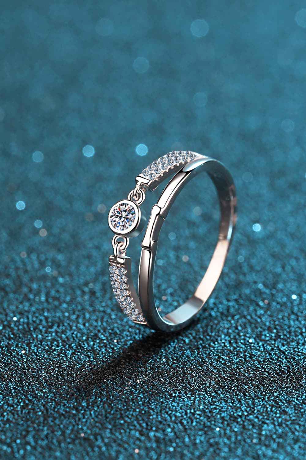 925 Silver Moissanite Statement Ring