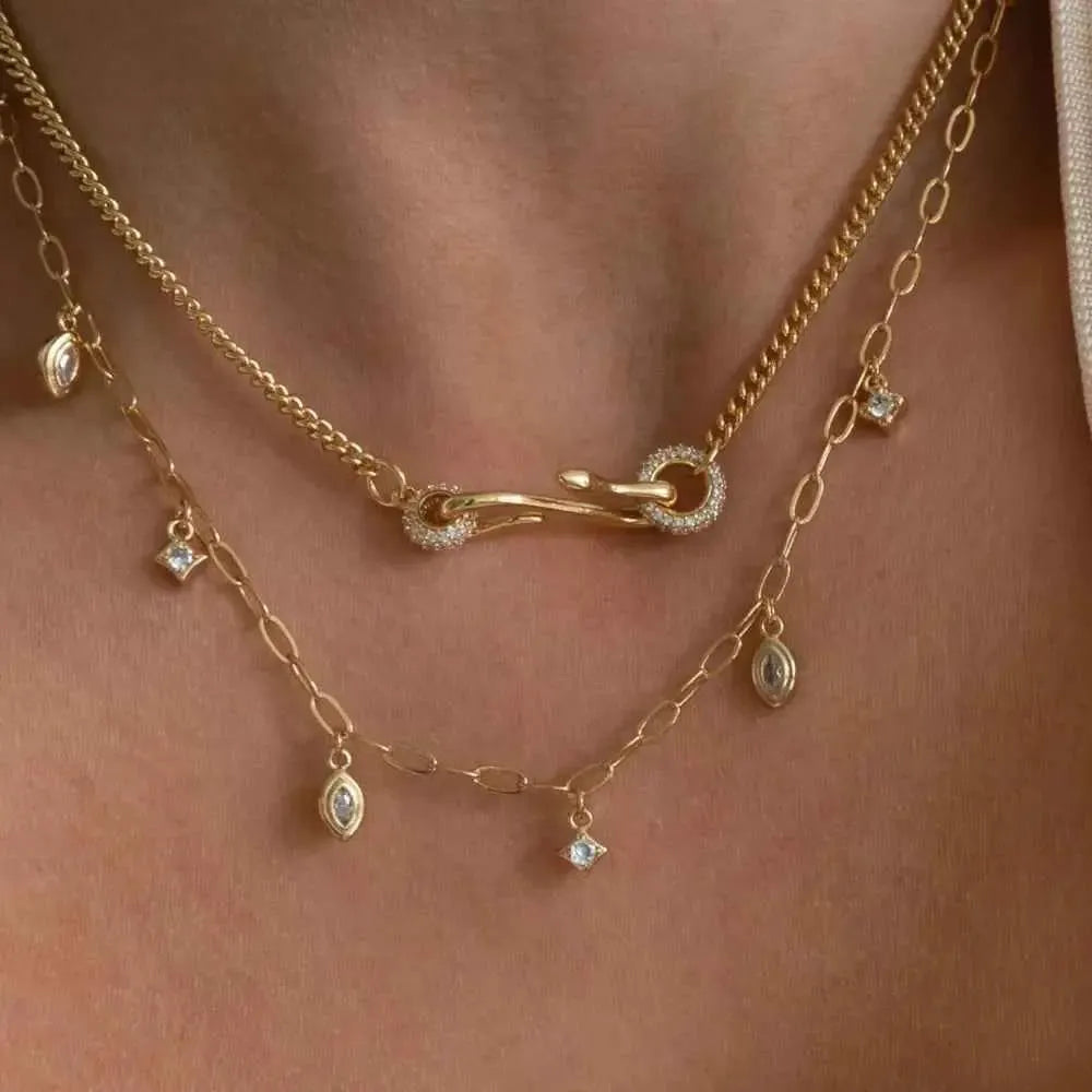 Gold‑Plated Copper Zircon Pendant