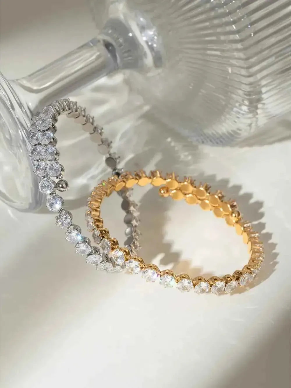 Dainty Zircon Accent Gold Bracelet