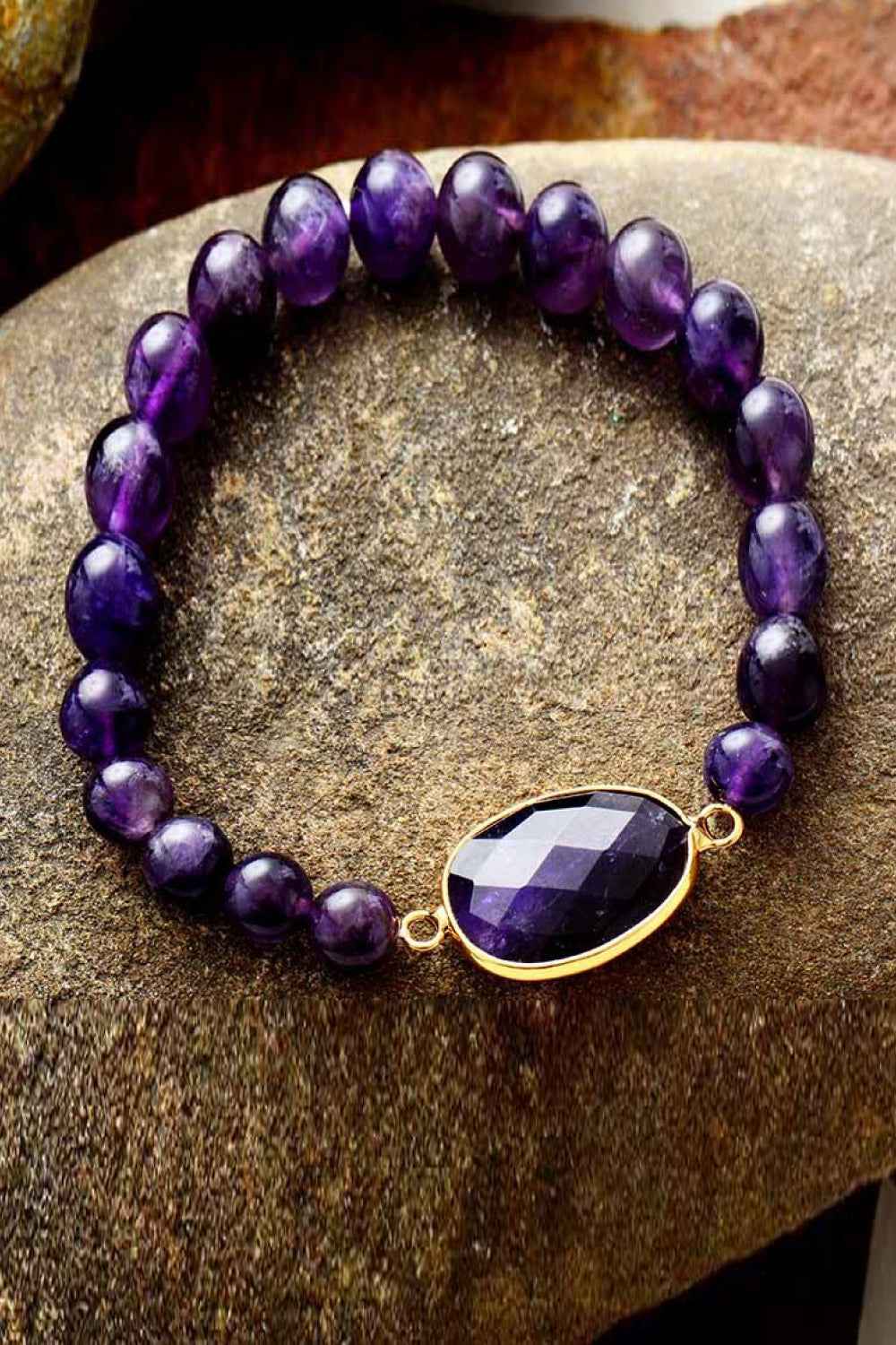 Deep Purple Amethyst Wristband
