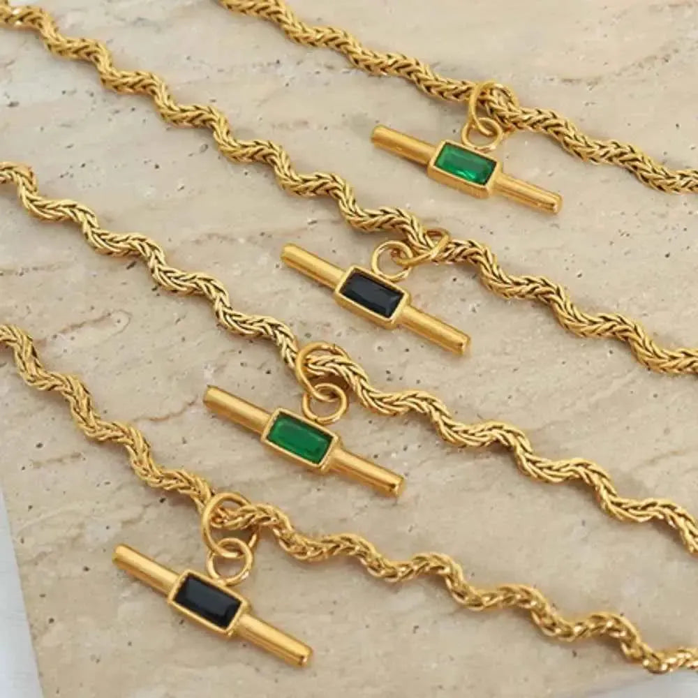 Glass Cone Pendant Necklace