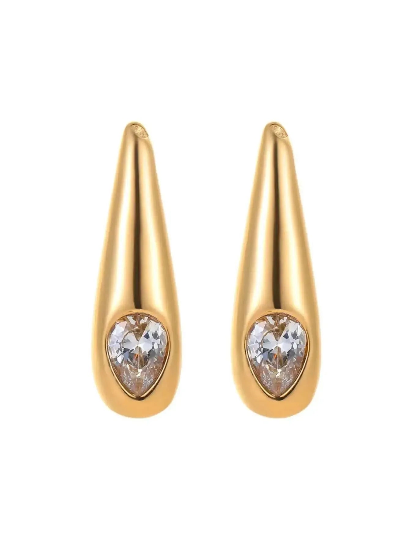 Elegant 18K Zircon Dangle Earrings