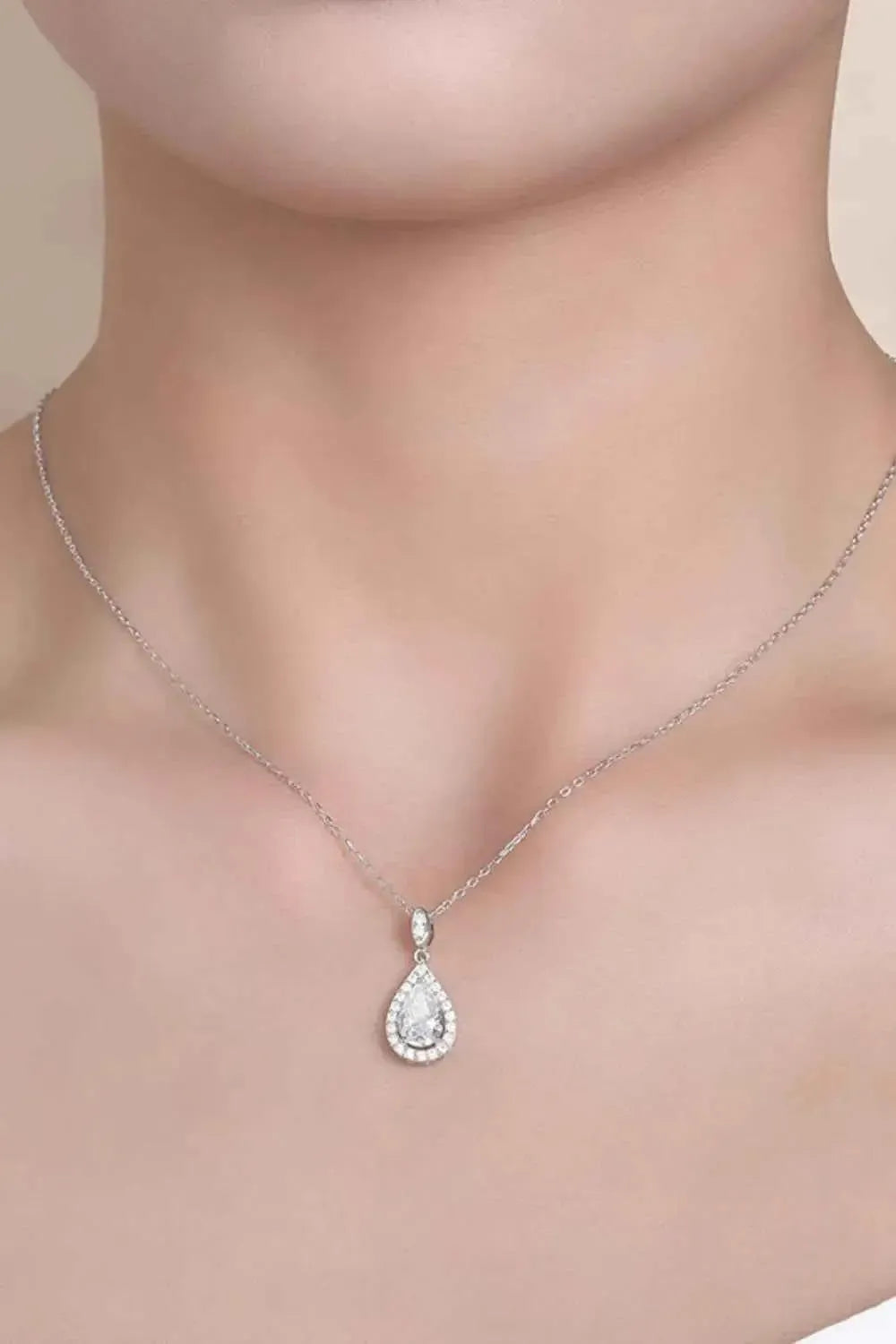 1.5 Ct Moissanite Teardrop Necklace