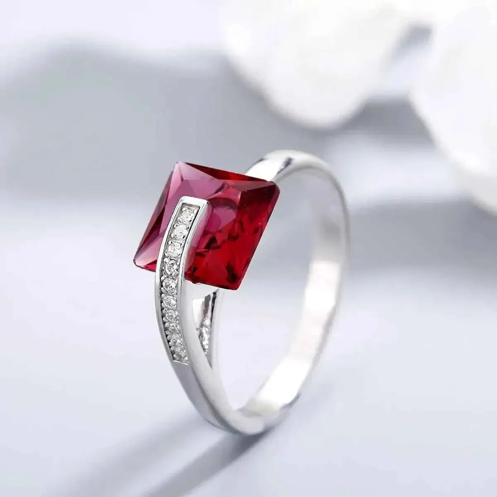 Zircon Inlaid Ring – Sterling Silver Shine