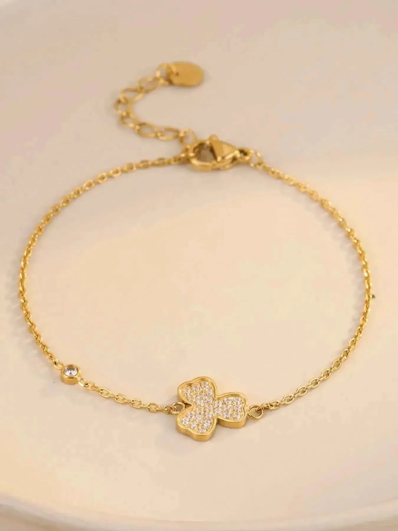 Gold Zircon Chain Bracelet