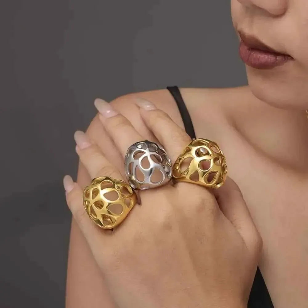 Stainless Steel Ring – Bold Cutout Style