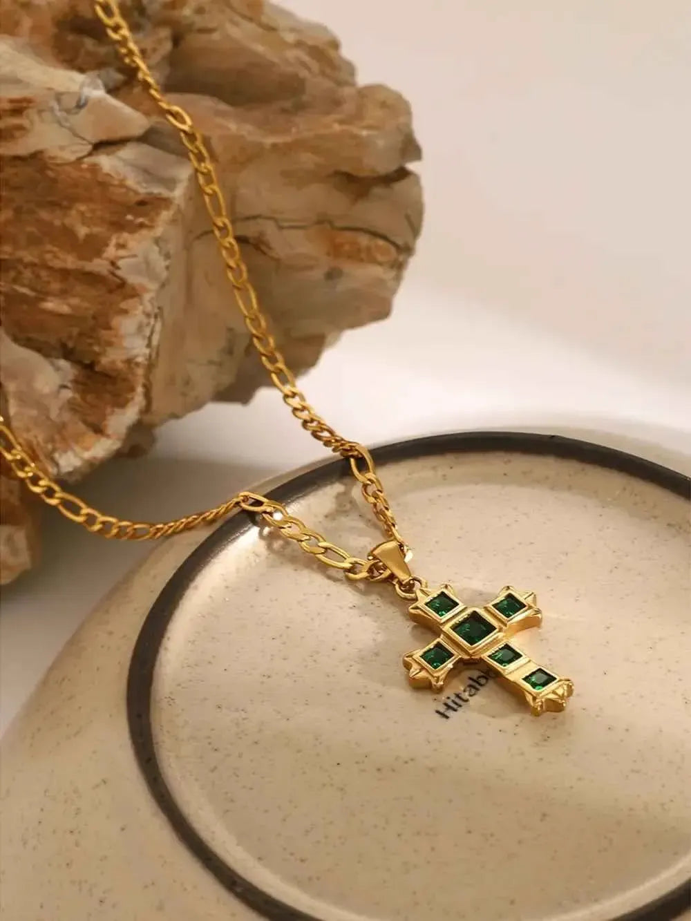 Sparkling Cross CZ Necklace Stainless