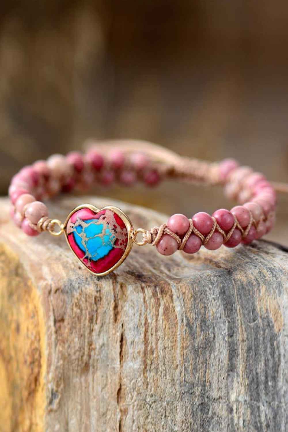 Elegant Natural Heart Stone Bracelet