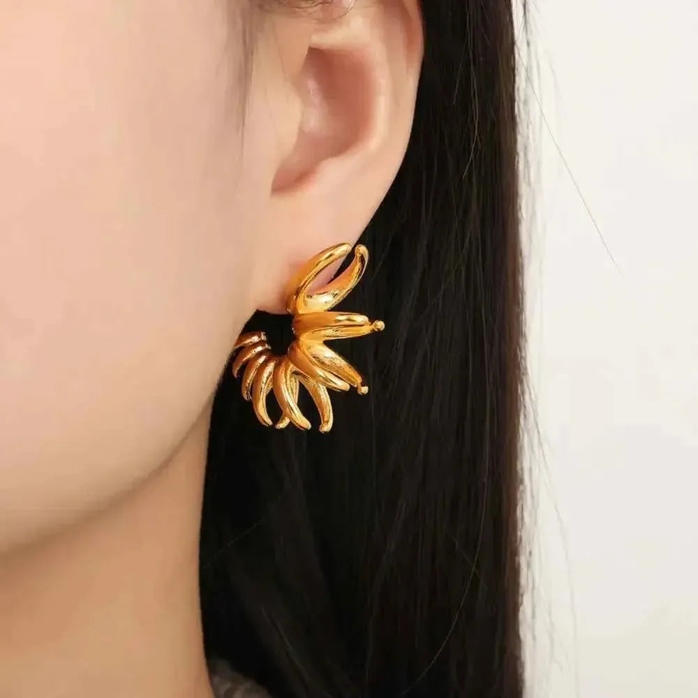 Sculptural Titanium Steel Earrings
