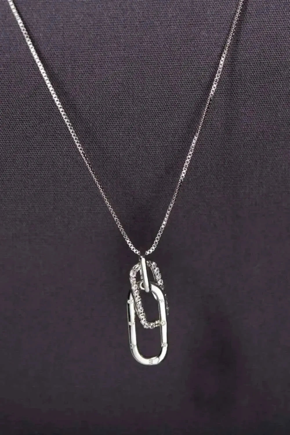 Sparkling Zircon Silver Pendant Necklace