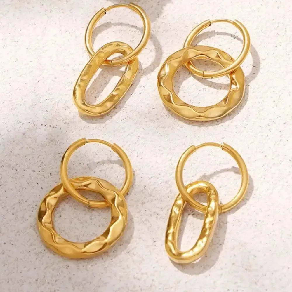 Polished Circular Gold Hoops