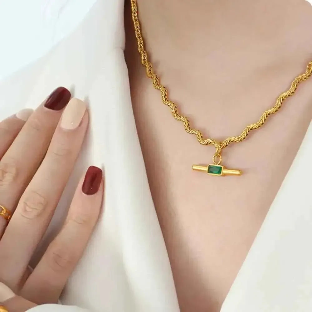 Glass Cone Pendant Necklace
