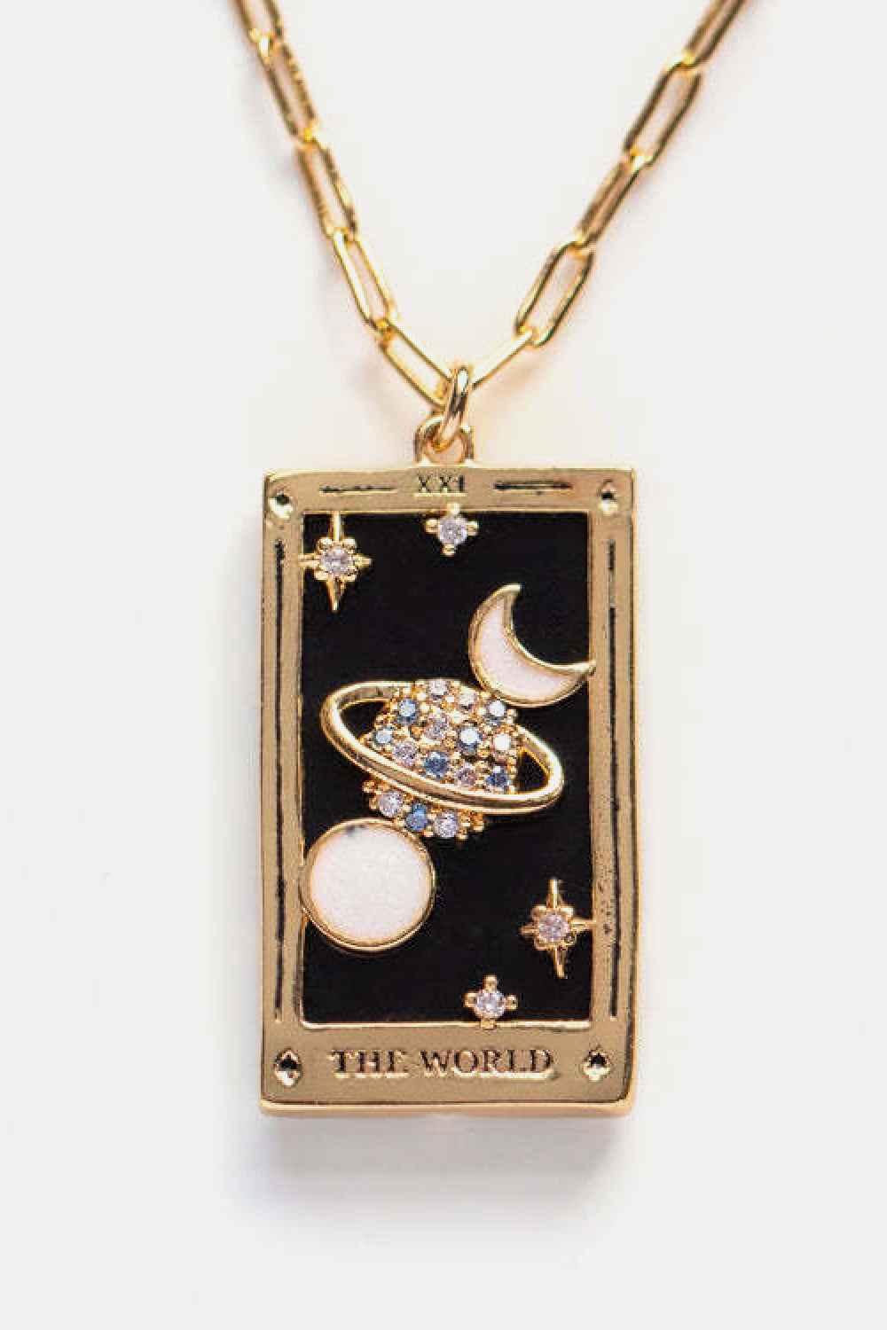 Tarot Card Pendant Stainless Necklace