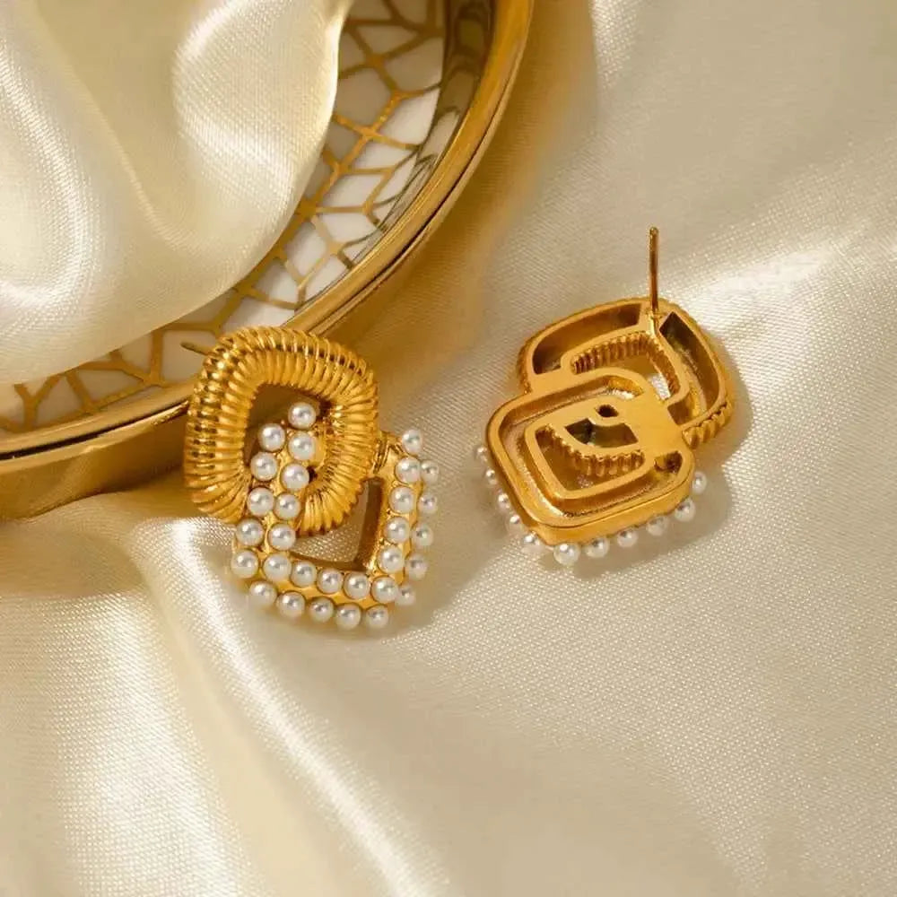 18K Gold-Plated Square Stud Earrings