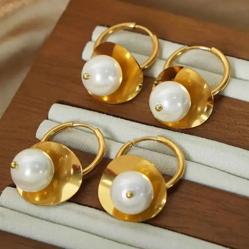 18K Gold-Plated Bead Drop Earrings