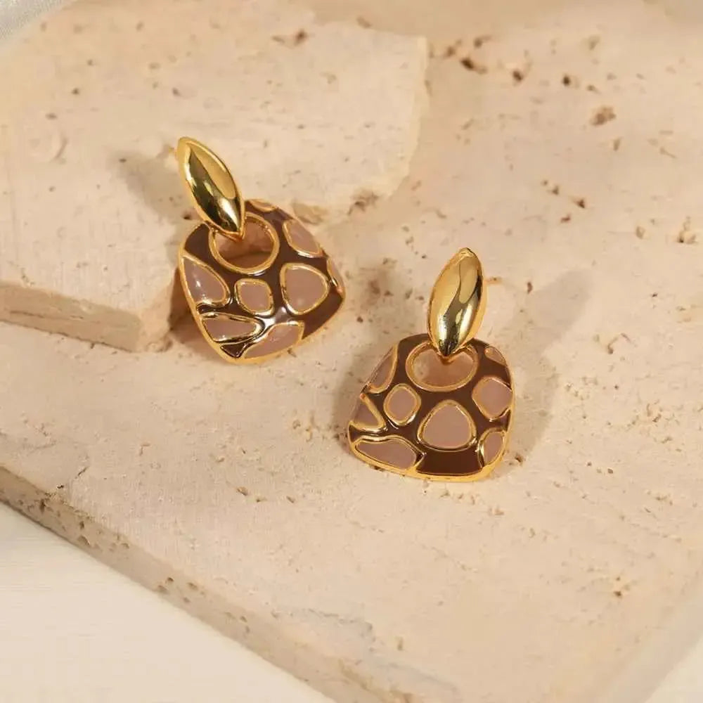 Sculptural Copper Drop Earrings