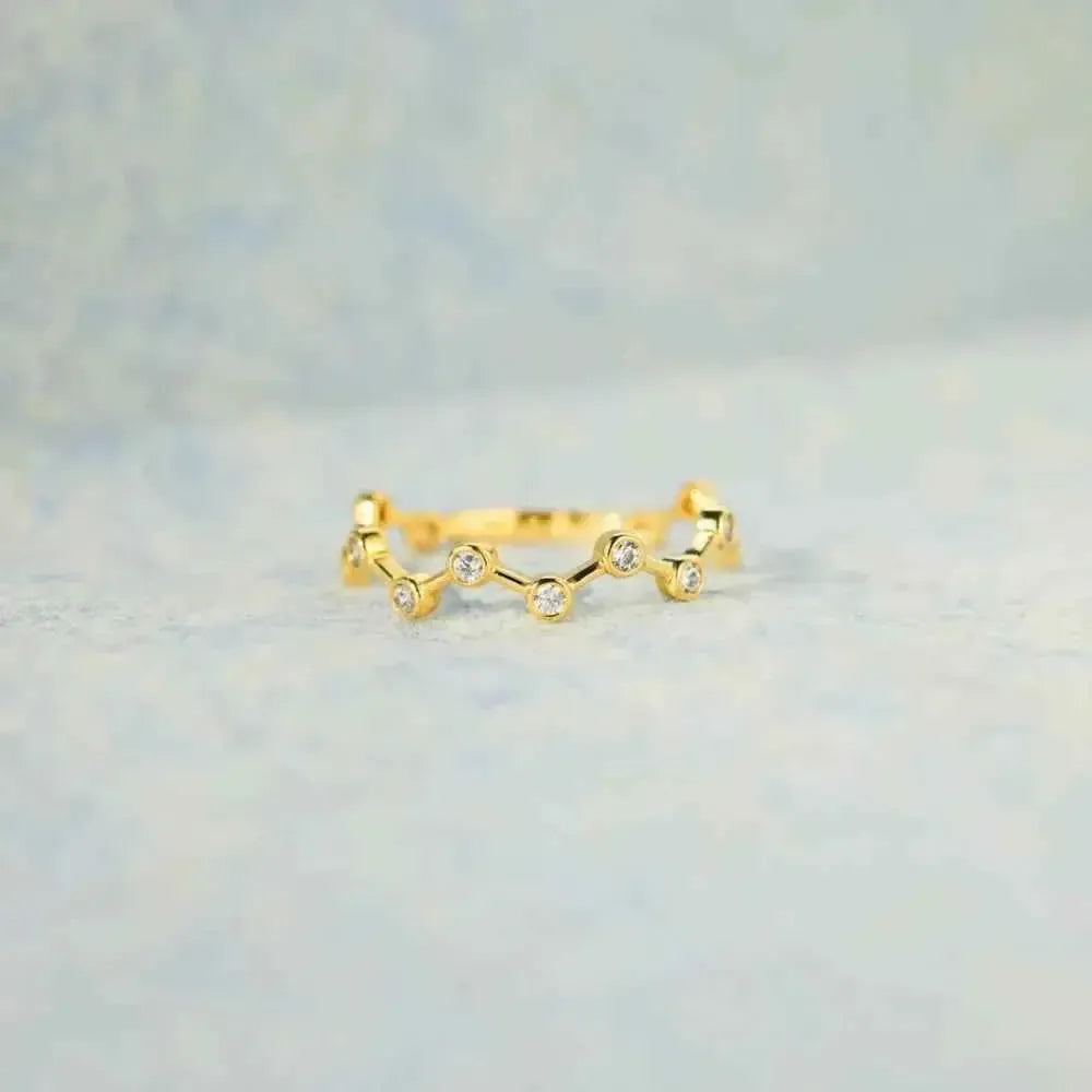18K Gold-Plated 925 Sterling Silver Zircon Ring