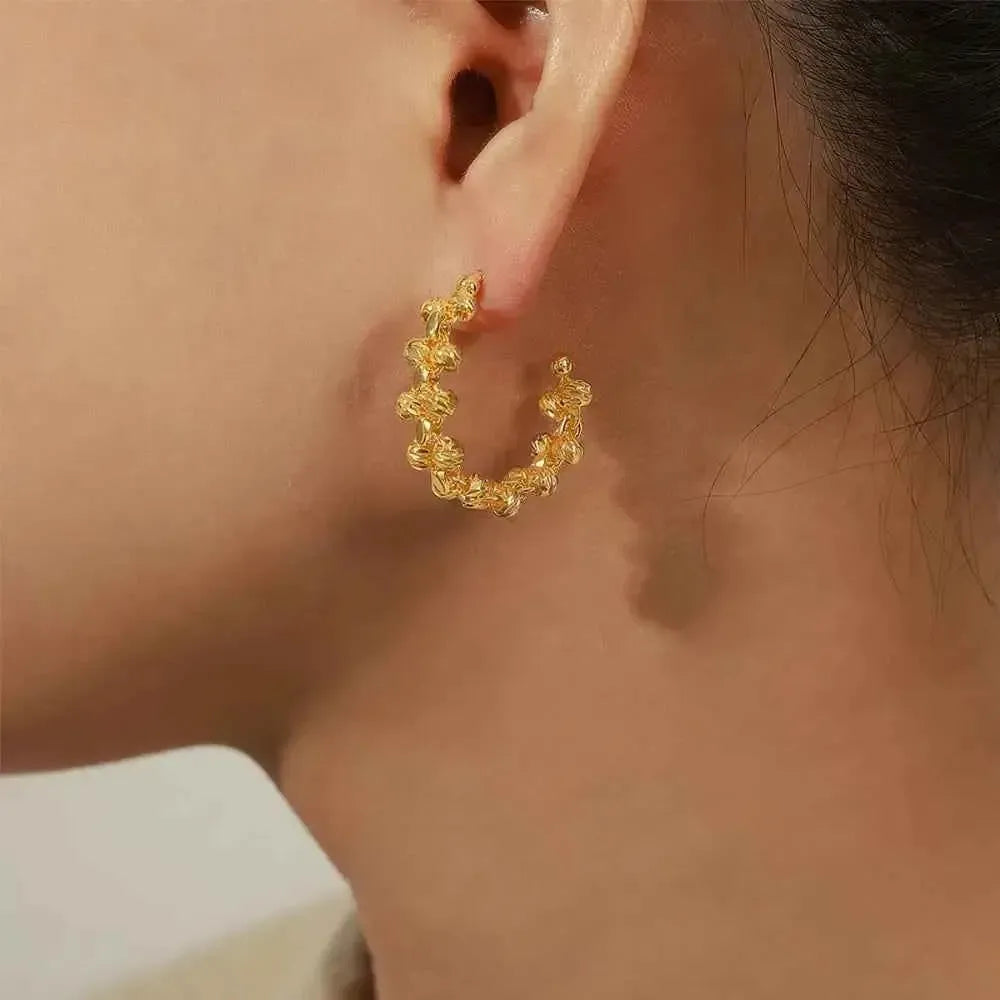 Sleek Titanium Steel C-Hoop Earrings